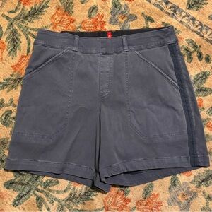 Spanx Stretch Twill Shorts, 6” Slate Blue